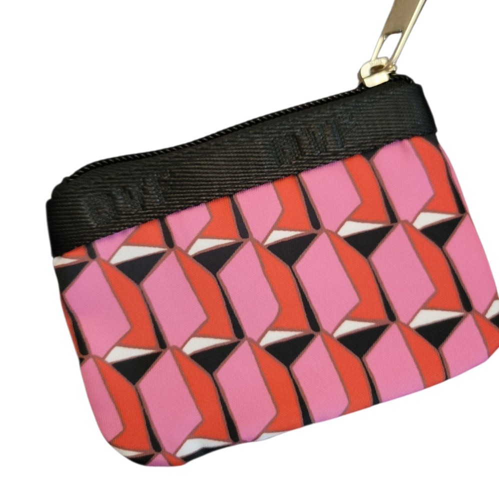 Diane Von Furstenberg DVF Target Cellphone Holder Pink Modern Geo Crossbody Bag - Picture 8 of 11